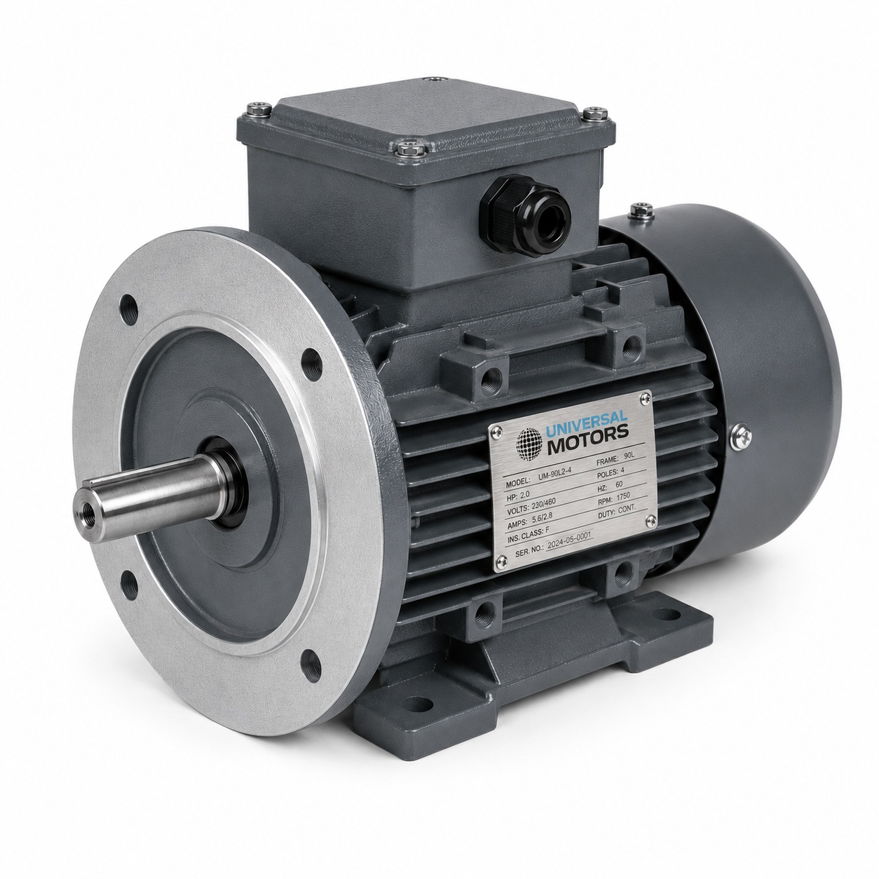 0.22/0.15kW 4/6 Pole 2 Speed Motor - Constant Torque